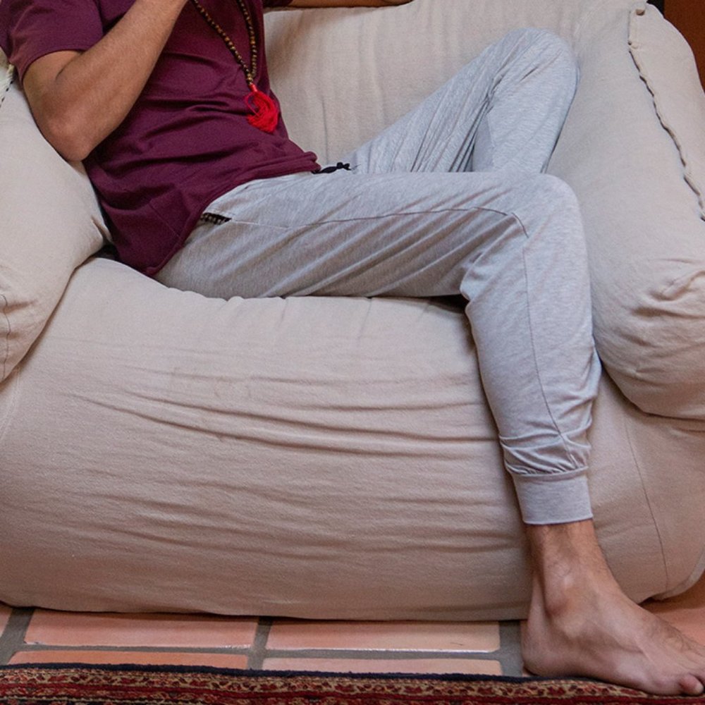 MAJAMAS mens joggers / jogger pants / light grey